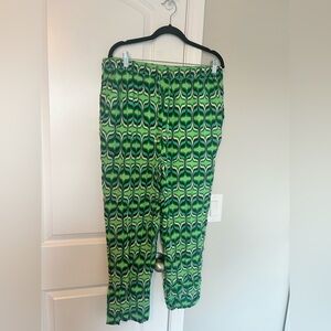 Zara Vibrant Green Patterned Trousers